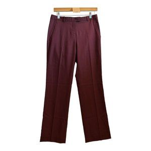 Theory Wine Wool Blend Trousers Size 6
